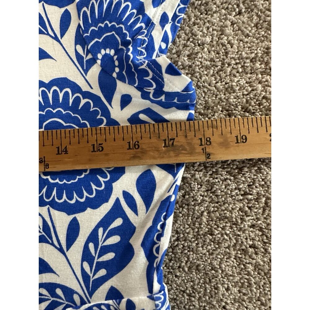 Boden Melanie Jersey Maxi Long Dress Blue White Floral Print Size 10 - Picture 2 of 11